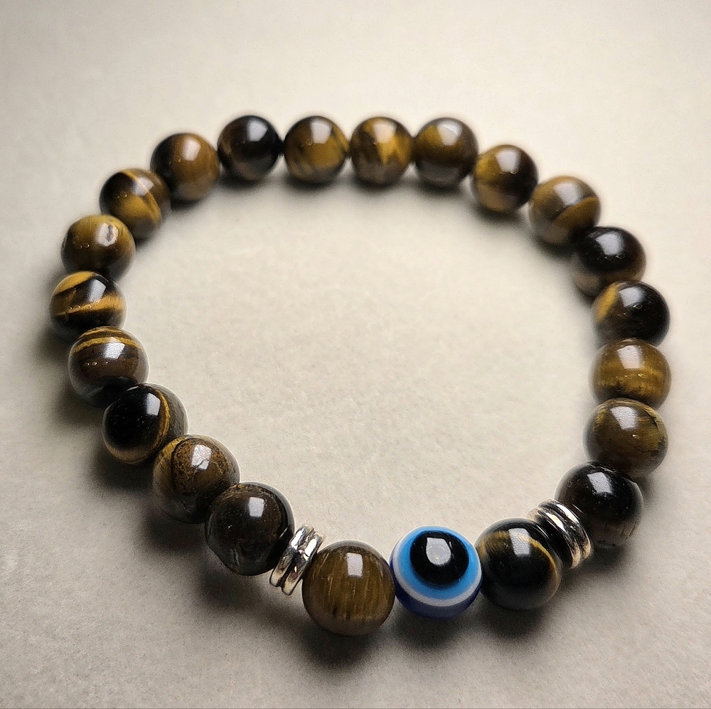 Tiger's Eye Evil Eye Bracelet